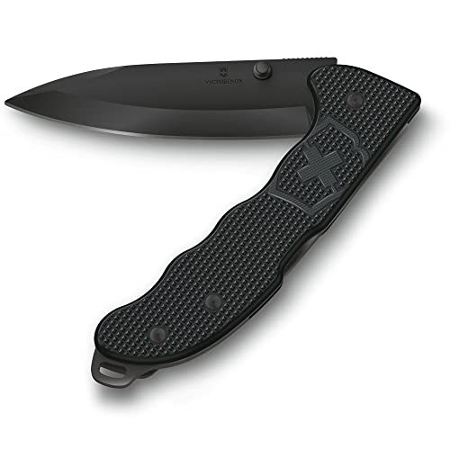 Victorinox Taschenmesser Evoke BS Alox, 4 Funktionen, Swiss Made, Klappmesser Outdoor inkl. 10 cm Klinge und Daumenpin, Schwarz